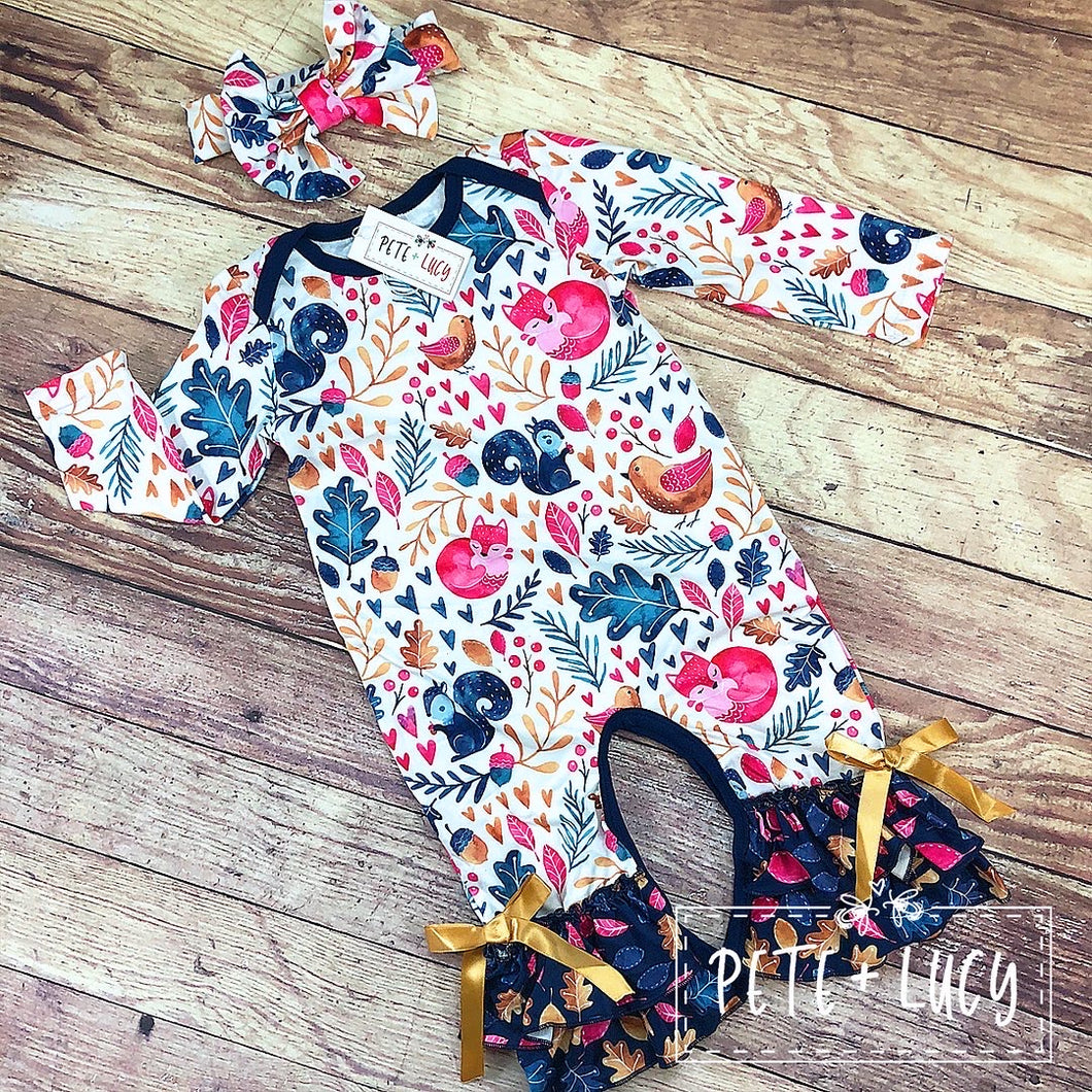 Winter Wonderland Love: Girl's Infant Romper