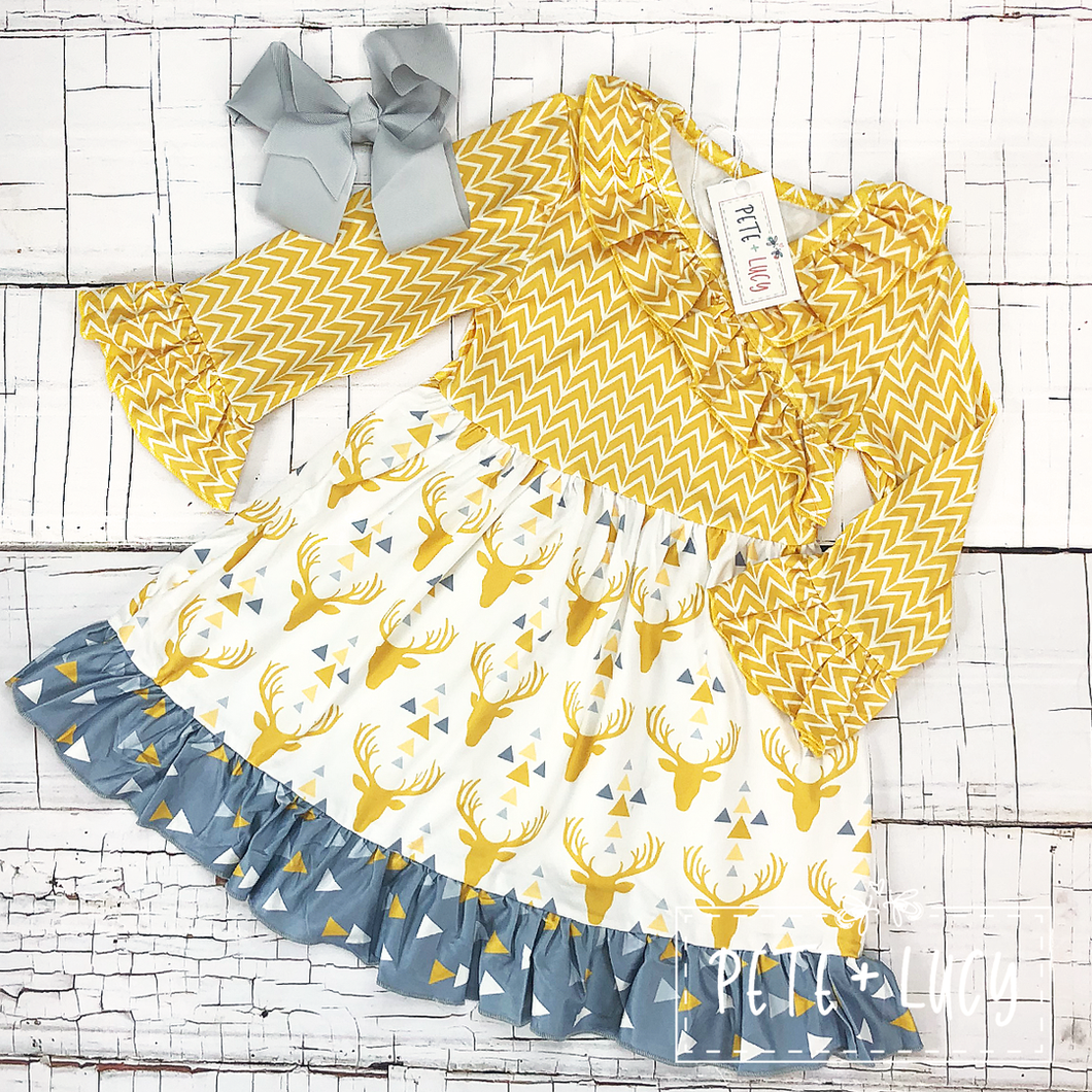 Oh Deer: Girl's Ruffle Dress