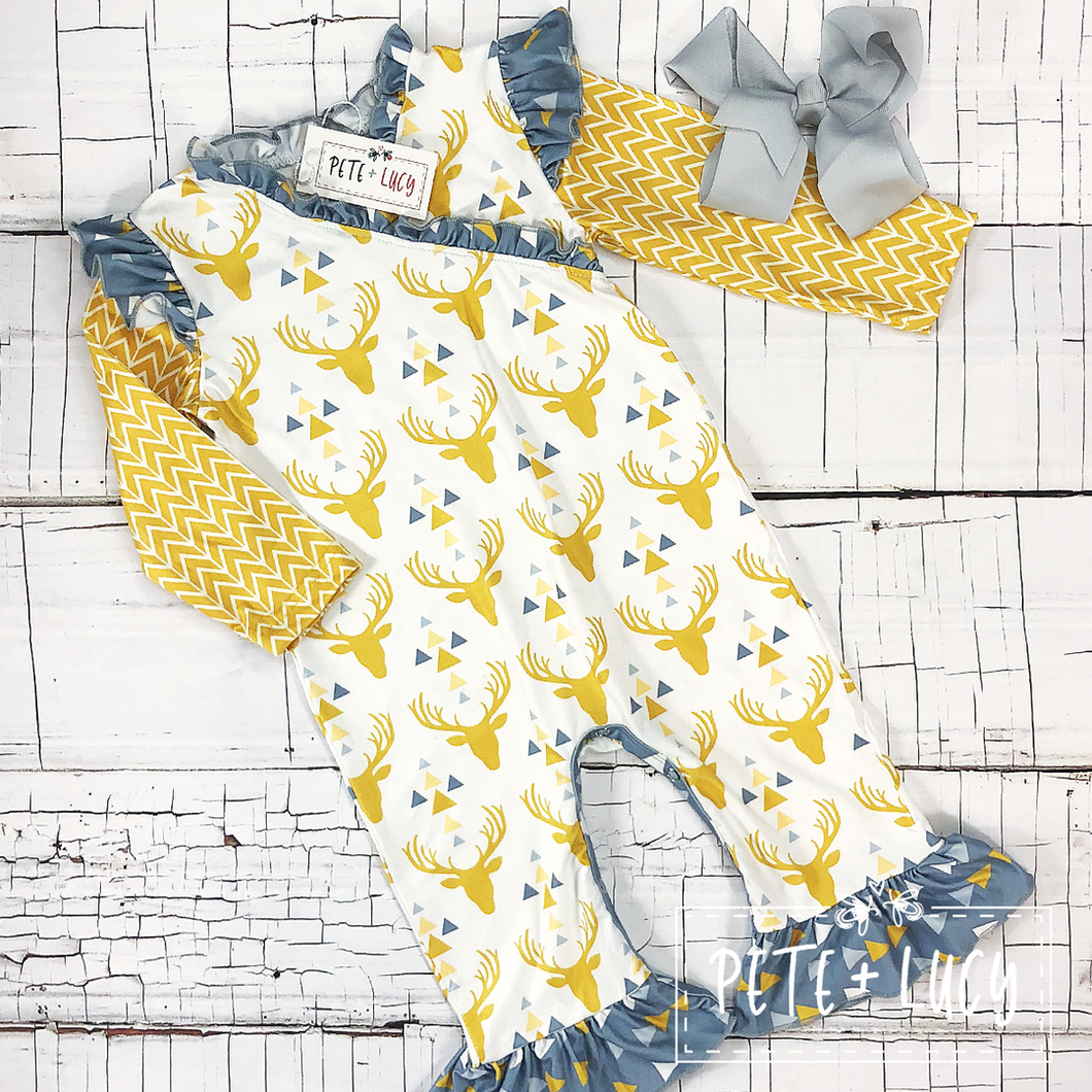 Oh Deer: Girl's Infant Romper