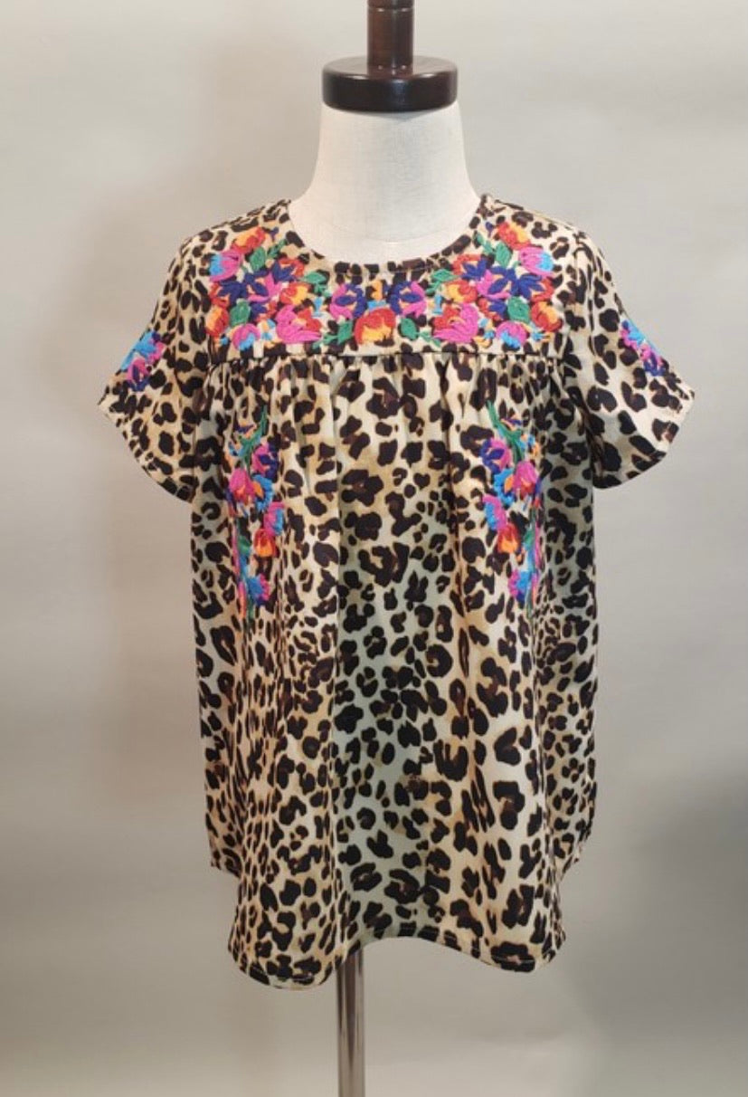 Cheetah Fiesta Top
