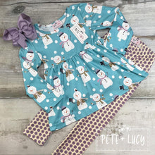 Load image into Gallery viewer, Peppermint Snowman Pant Set
